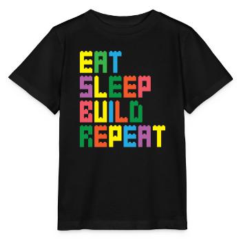Kinder Bausteine Ziegel Spielzeug Klemmbausteine - Stanley/Stella Kinder T-Shirt MINI CREATOR  - Schwarz - Vorne - Mikhail (115cm)