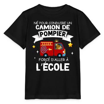 Conduire un camion de pompier Cadeau Enfant Bébé - T-shirt bio MINI CREATOR Stanley/Stella Enfant - noir - Devant - Mikhail (115cm)
