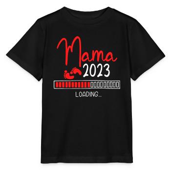Werdende Mama 2023 Loading - Stanley/Stella Kinder T-Shirt MINI CREATOR  - Schwarz - Vorne - Mikhail (115cm)
