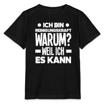 Stolzer Putzfrau Reinigungskraft - Stanley/Stella Kinder T-Shirt MINI CREATOR  - Schwarz - Vorne - Mikhail (115cm)