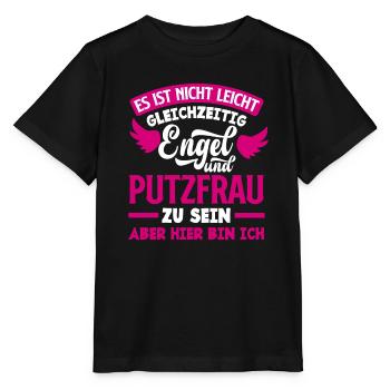 Putzfrau Engel Geschenk - Stanley/Stella Kinder T-Shirt MINI CREATOR  - Schwarz - Vorne - Mikhail (115cm)