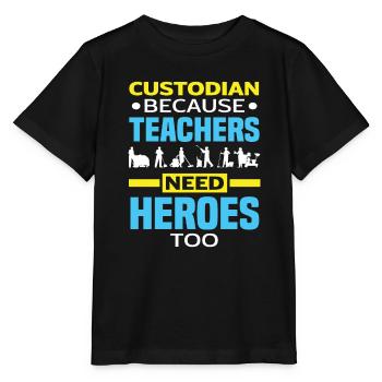 School Janitor Heroes Teacher - Stanley/Stella MINI CREATOR Kids’ T-Shirt - black - Front - Mikhail (115cm)