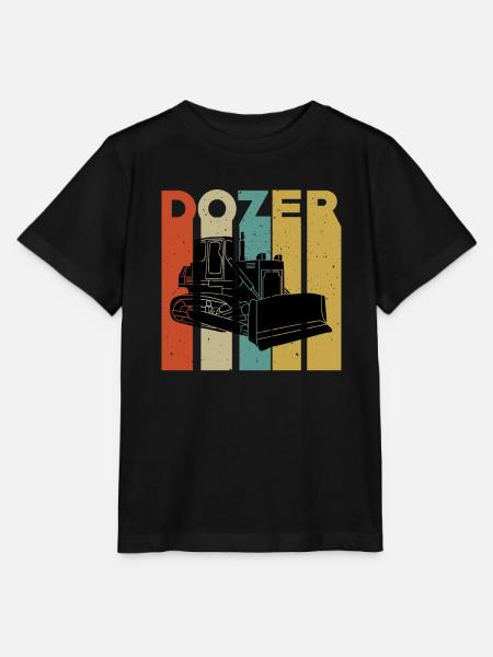 Retro Bulldozer T-Shirt - Stanley/Stella Kinder T-Shirt MINI CREATOR - Schwarz