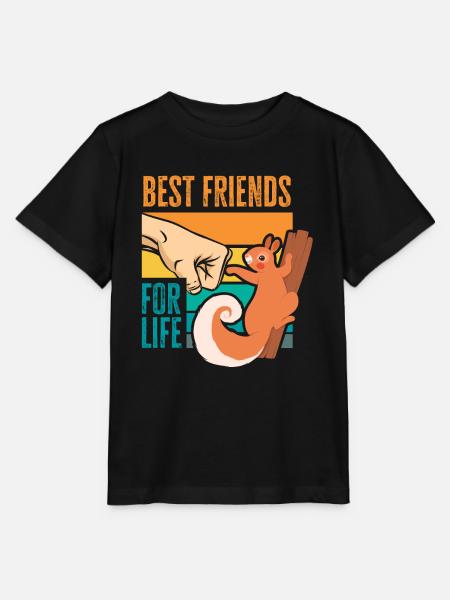Eichhörnchen - Stanley/Stella Kinder T-Shirt MINI CREATOR  - Schwarz