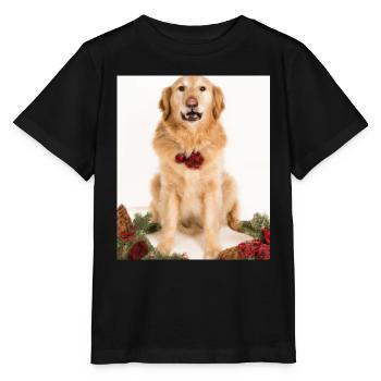 Couronne de l’Avent Golden Retriever des chiens de Noël - T-shirt bio MINI CREATOR Stanley/Stella Enfant - noir - Devant - Mikhail (115cm)
