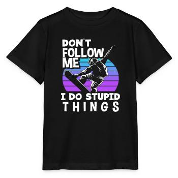 Snowboard Wintersport Berge Winterurlaub - Stanley/Stella Kinder T-Shirt MINI CREATOR  - Schwarz - Vorne - Mikhail (115cm)