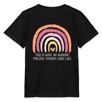 This Is What An Awesome Dyslexia Teacher Looks - Stanley/Stella Kinder T-Shirt MINI CREATOR  - Schwarz - Vorne - Mikhail (115cm)