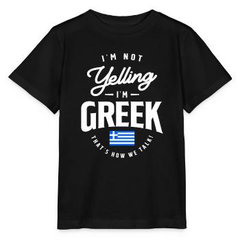 Je ne crie pas Je suis grecque drôle de fierté grecque - T-shirt bio MINI CREATOR Stanley/Stella Enfant - noir - Devant - Mikhail (115cm)