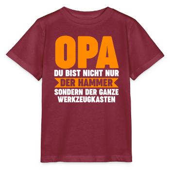 Großvater Großpapa Opi Opa - Stanley/Stella Kinder T-Shirt MINI CREATOR  - Burgunderrot - Vorne - Kain (125cm)