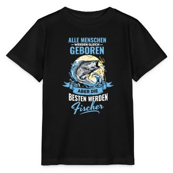 Witziges Fischer Angler Spruch Design - Stanley/Stella Kinder T-Shirt MINI CREATOR  - Schwarz - Vorne - Mikhail (115cm)