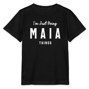 Je fais juste Maia Things Nom personnalisé - T-shirt bio MINI CREATOR Stanley/Stella Enfant - noir - Devant - Mikhail (115cm)