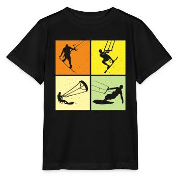 Kite Surfing, Kite Board, Lifestyle Vintage Design - Stanley/Stella MINI CREATOR Kids’ T-Shirt - black - Front - Mikhail (115cm)
