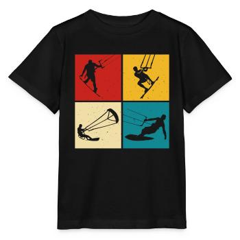 Kite Surfing, Kite Board, Lifestyle Vintage Design - Stanley/Stella MINI CREATOR Kids’ T-Shirt - black - Front - Mikhail (115cm)