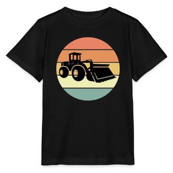 Conception de chargeuse sur pneus rétro - T-shirt bio MINI CREATOR Stanley/Stella Enfant - noir - Devant - Mikhail (115cm)