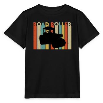 Retro Roller Road Construction - Stanley/Stella MINI CREATOR Kids’ T-Shirt - black - Front - Mikhail (115cm)