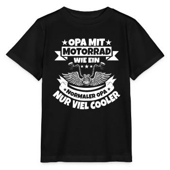 Motorrad Biker Spruch Opa Großvater - Stanley/Stella Kinder T-Shirt MINI CREATOR  - Schwarz - Vorne - Mikhail (115cm)