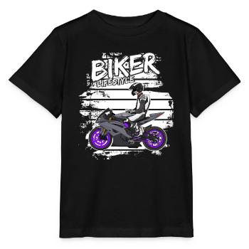 Motorcycle Lifestyle / Motorcycle / Motorcycle biker - Stanley/Stella MINI CREATOR Kids’ T-Shirt - black - Front - Mikhail (115cm)