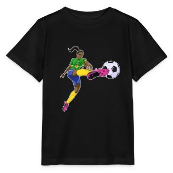 Brazilian National Soccer Team I Football Brazil - Stanley/Stella Kinder T-Shirt MINI CREATOR  - Schwarz - Vorne - Mikhail (115cm)