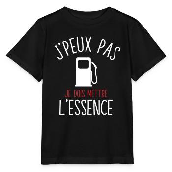 J'Peux Pas Je Dois Mettre L'Essence Humour - T-shirt bio MINI CREATOR Stanley/Stella Enfant - noir - Devant - Mikhail (115cm)