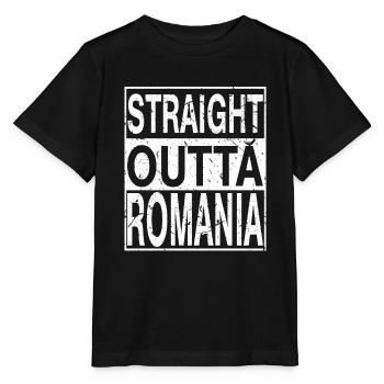 Rumänien Straight outta Rumänien - Stanley/Stella Kinder T-Shirt MINI CREATOR  - Schwarz - Vorne - Mikhail (115cm)