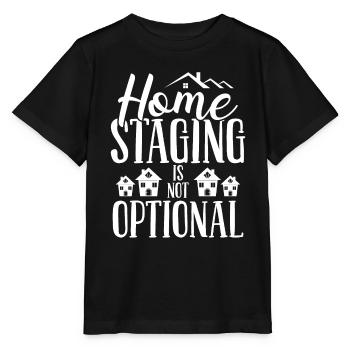 Le Home Staging n’est pas facultatif Affichage de la décoration - T-shirt bio MINI CREATOR Stanley/Stella Enfant - noir - Devant - Mikhail (115cm)
