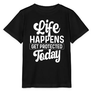 Insurance Life Happens get Protected Today Agent - Stanley/Stella MINI CREATOR Kids’ T-Shirt - black - Front - Mikhail (115cm)