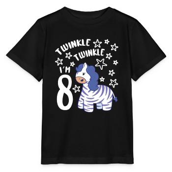 Eight 8yr 8th Zebra Birthday Girl 8 Years Old Gift - Stanley/Stella Kinder T-Shirt MINI CREATOR  - Schwarz - Vorne - Mikhail (115cm)