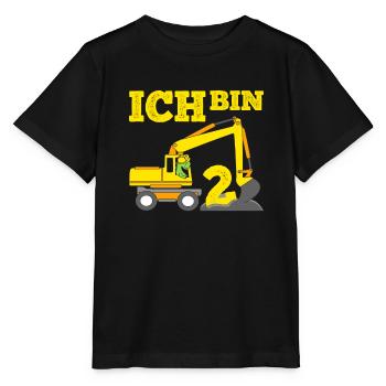 Cadeau d’anniversaire 2ème anniversaire Dino & Bagger - T-shirt bio MINI CREATOR Stanley/Stella Enfant - noir - Devant - Mikhail (115cm)