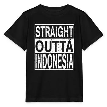Indonesien Straight outta Indonesien - Stanley/Stella Kinder T-Shirt MINI CREATOR  - Schwarz - Vorne - Mikhail (115cm)