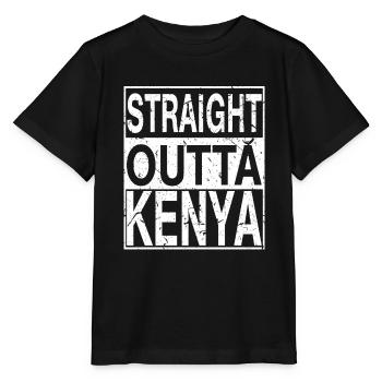 Kenya Straight outta Kenya - T-shirt bio MINI CREATOR Stanley/Stella Enfant - noir - Devant - Mikhail (115cm)