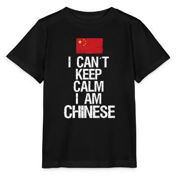 Je n’arrive pas à rester calme Je suis chinois - T-shirt bio MINI CREATOR Stanley/Stella Enfant - noir - Devant - Mikhail (115cm)