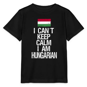 Je ne peux pas rester calme Je suis hongrois - T-shirt bio MINI CREATOR Stanley/Stella Enfant - noir - Devant - Mikhail (115cm)