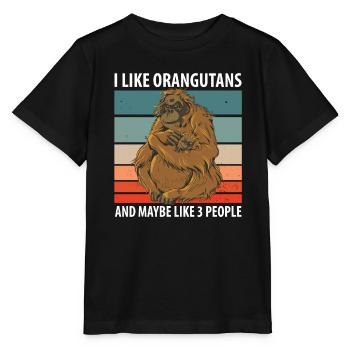 Orang-outan - T-shirt bio MINI CREATOR Stanley/Stella Enfant - noir - Devant - Mikhail (115cm)