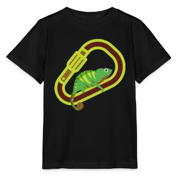 Bouldern, Klettern, Freiklettern Chameleon Boulder - Stanley/Stella Kinder T-Shirt MINI CREATOR  - Schwarz - Vorne - Mikhail (115cm)