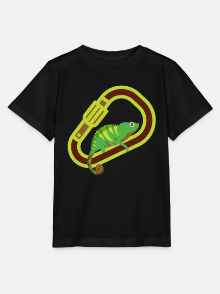 Bouldern, Klettern, Freiklettern Chameleon Boulder - Stanley/Stella Kinder T-Shirt MINI CREATOR - Schwarz