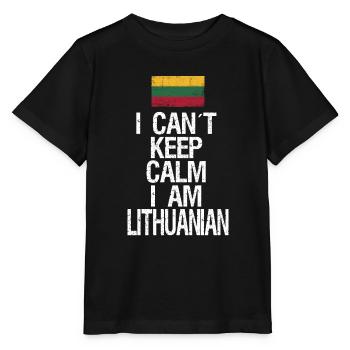 Je n’arrive pas à garder mon calme, je suis lituanien - T-shirt bio MINI CREATOR Stanley/Stella Enfant - noir - Devant - Mikhail (115cm)
