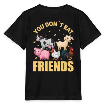 Animal lover animal rights activist vegan vegetarian - Stanley/Stella MINI CREATOR Kids’ T-Shirt - black - Front - Mikhail (115cm)