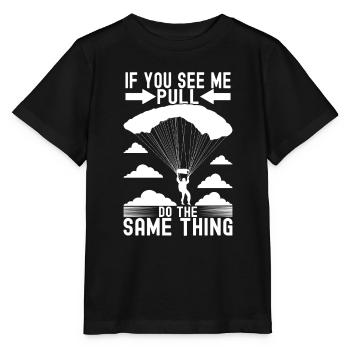 Parachutiste parachutiste - T-shirt bio MINI CREATOR Stanley/Stella Enfant - noir - Devant - Mikhail (115cm)