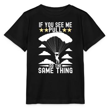 Parachutiste parachutiste - T-shirt bio MINI CREATOR Stanley/Stella Enfant - noir - Devant - Mikhail (115cm)