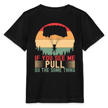Parachutiste parachutiste - T-shirt bio MINI CREATOR Stanley/Stella Enfant - noir - Devant - Mikhail (115cm)