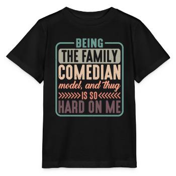 Être le comédien de la famille, mannequin, est si difficile 1 - T-shirt bio MINI CREATOR Stanley/Stella Enfant - noir - Devant - Mikhail (115cm)