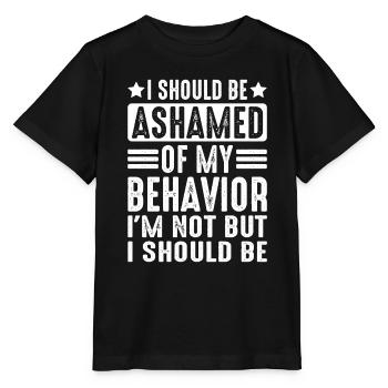Je devrais avoir honte de mon comportement - T-shirt bio MINI CREATOR Stanley/Stella Enfant - noir - Devant - Mikhail (115cm)