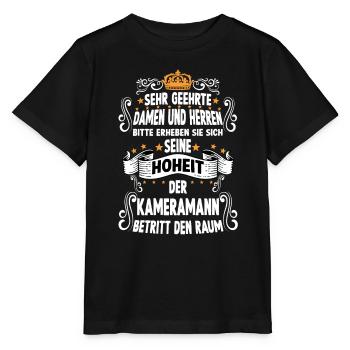 Kameramann T witziges Spruch Motiv Kameramann - Stanley/Stella Kinder T-Shirt MINI CREATOR  - Schwarz - Vorne - Mikhail (115cm)