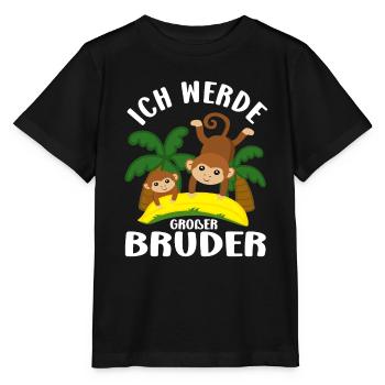 Ich Werde Großer Bruder Affen Geschwisterkind - Stanley/Stella Kinder T-Shirt MINI CREATOR  - Schwarz - Vorne - Mikhail (115cm)