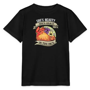 She is beauty, she is grace, she will get into your - Stanley/Stella MINI CREATOR Kids’ T-Shirt - black - Front - Mikhail (115cm)