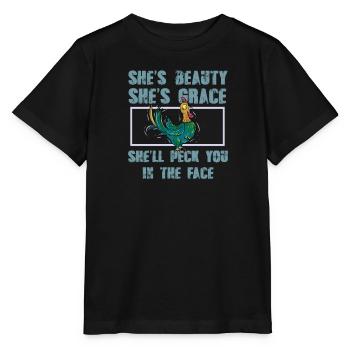 She is beauty, she is grace, she will get into your - Stanley/Stella MINI CREATOR Kids’ T-Shirt - black - Front - Mikhail (115cm)
