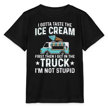 Eiscreme Schmelzen Gefrorenes Süßes Dessert Liebha - Stanley/Stella Kinder T-Shirt MINI CREATOR  - Schwarz - Vorne - Mikhail (115cm)
