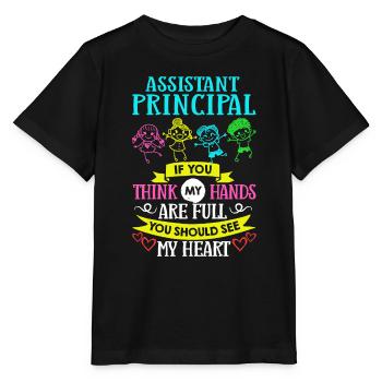 Chef d’établissement Directeur Directeur Directeur de la direction de l’école - T-shirt bio MINI CREATOR Stanley/Stella Enfant - noir - Devant - Mikhail (115cm)