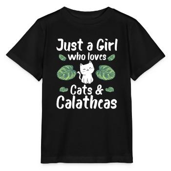 Juste une fille qui aime les chats et les calées - T-shirt bio MINI CREATOR Stanley/Stella Enfant - noir - Devant - Mikhail (115cm)