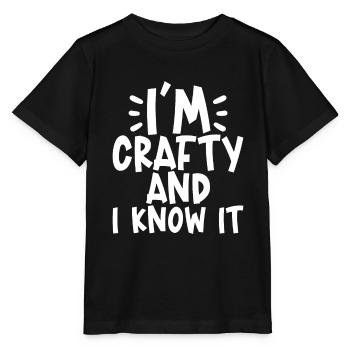 I'm Crafty And I Know It - Stanley/Stella Kinder T-Shirt MINI CREATOR  - Schwarz - Vorne - Mikhail (115cm)